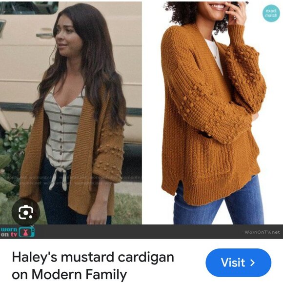 Madewell l/s Bobble Cardigan Sweater In Antique Gold size M as seen on TV - Picture 15 of 15